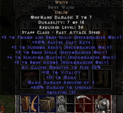 White Rune Word in Bone wand